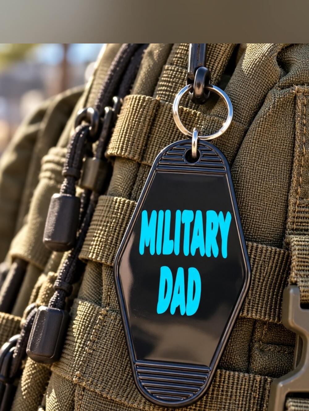 Military Dad Vintage Style Motel Keychain